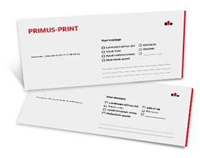 With compliment cards 